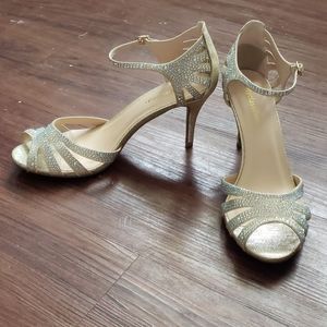 Glittery Studded Rose Gold Heels - Prom